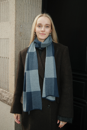 Scarf - Navy Checkered