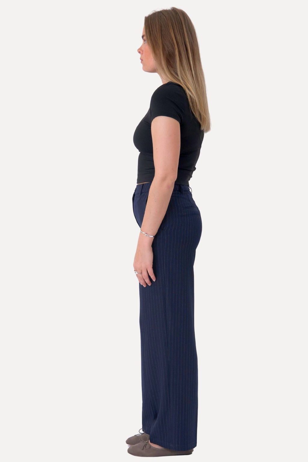 Pantaloni classici - gessicio blu scuro