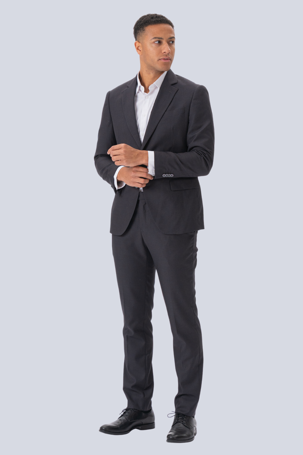 Premium Blazer a petto singolo-bruno grigio