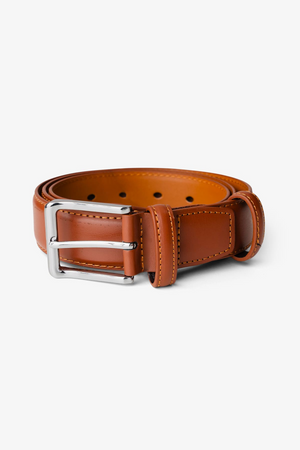 Cintura classica in pelle - Marrone chiaro
