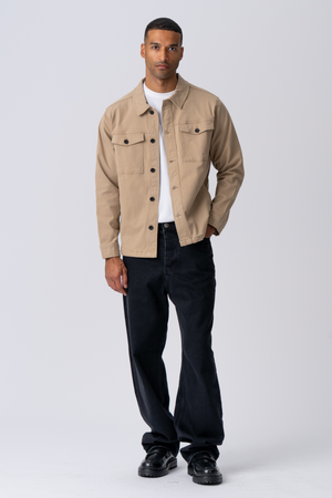 Twill Openshirt - Sabbia scura