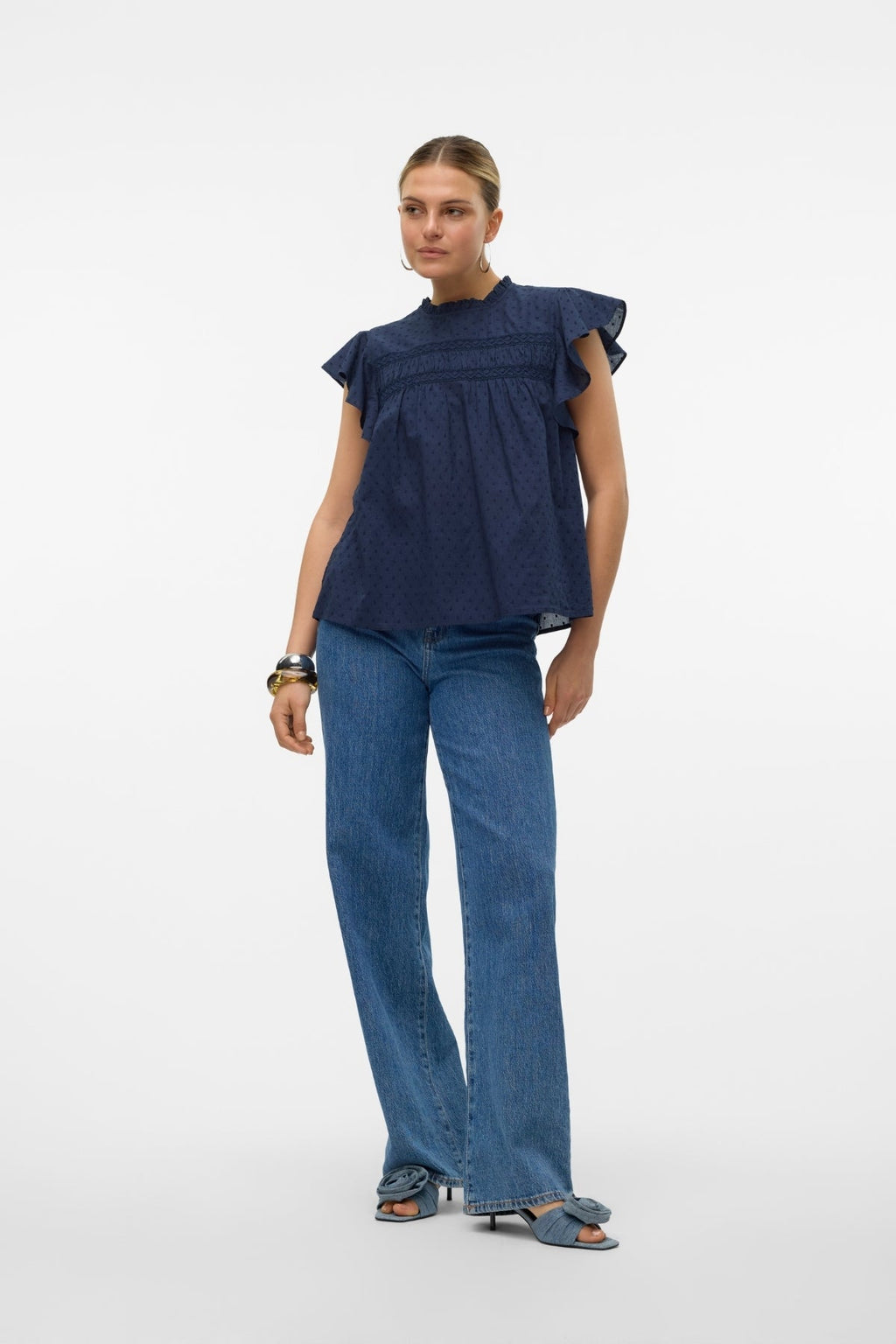 Trine Lace Top - Navy Blazer