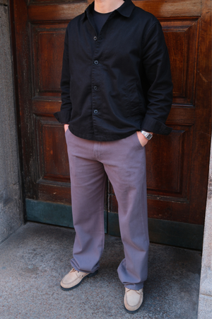 Chino dritto in cotone - Grigio