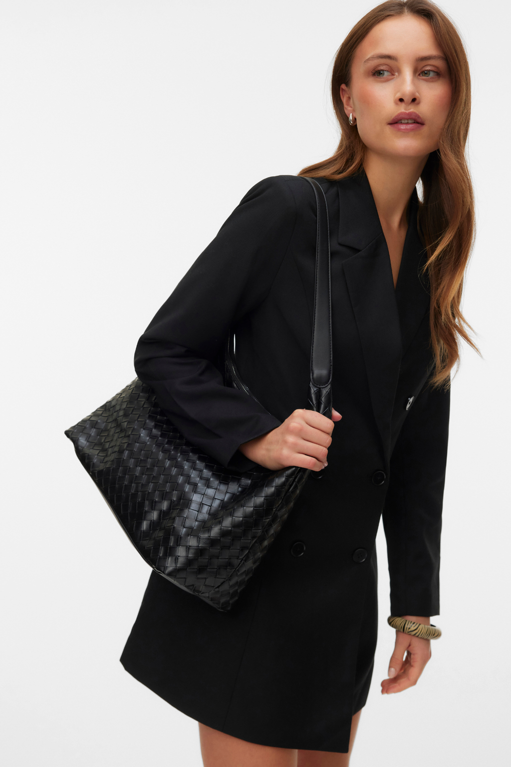 Melly Fitted Blazer Dress - Black