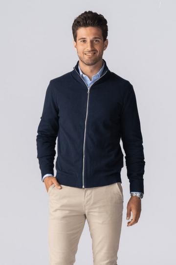 Cardigan Pullover con zip - Navy