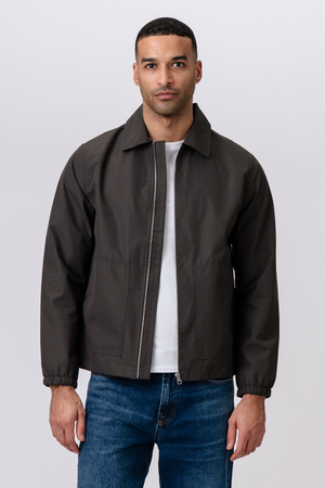 Giacca corta con zip - Verde scuro