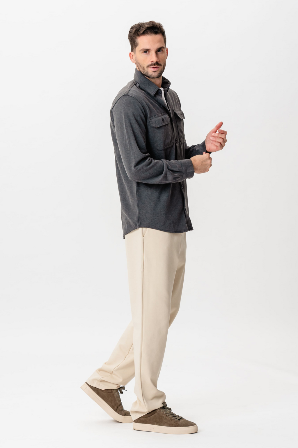 Performance Regular Overshirt - Carbone