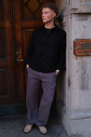 Chino dritto in cotone - Grigio