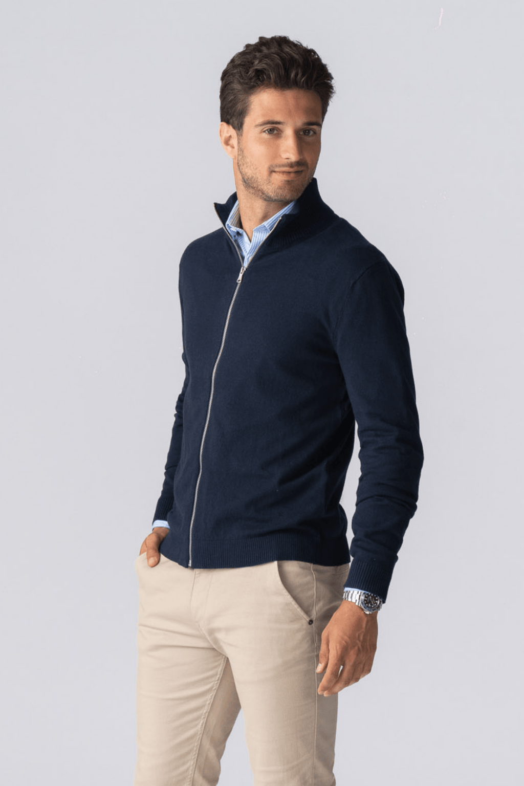 Cardigan Pullover con zip - Navy