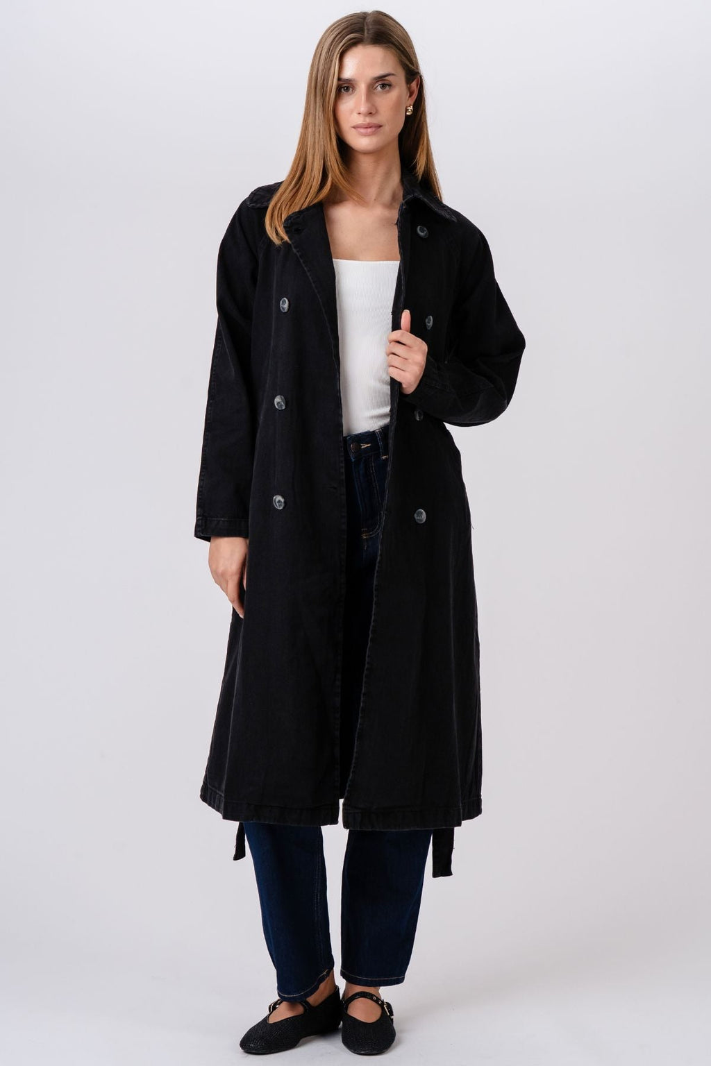 Denim Trenchcoat - Dark Blue