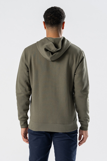 Felpa con zip e cappuccio - Verde militare