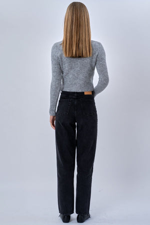 Blusa Nova Tie lavorata a maglia - Grigia
