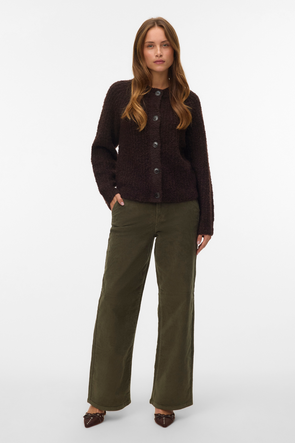 Margot Wide Corduroy Pants - Grape Leaf