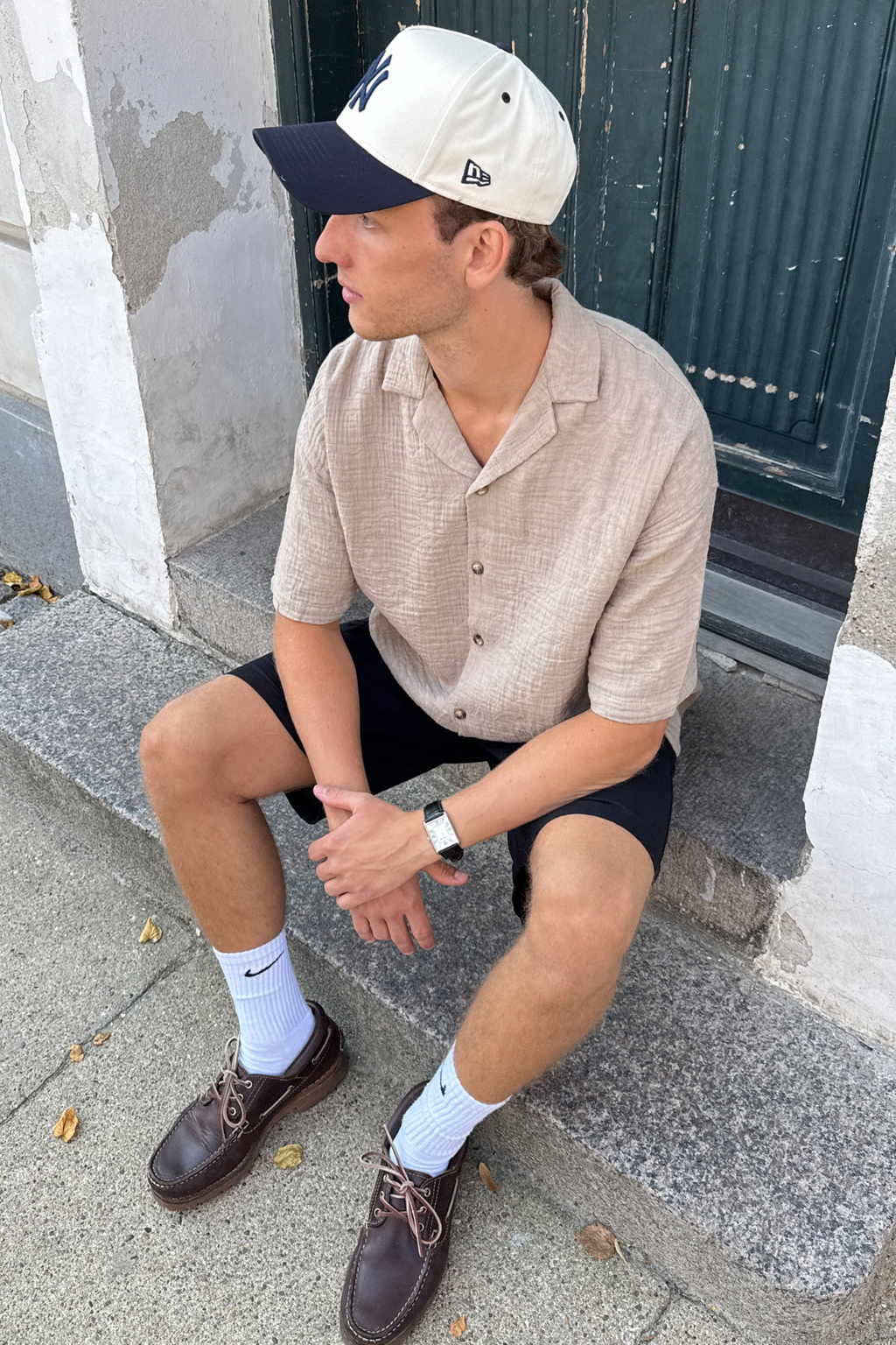 Camicia a maniche corte - sabbia