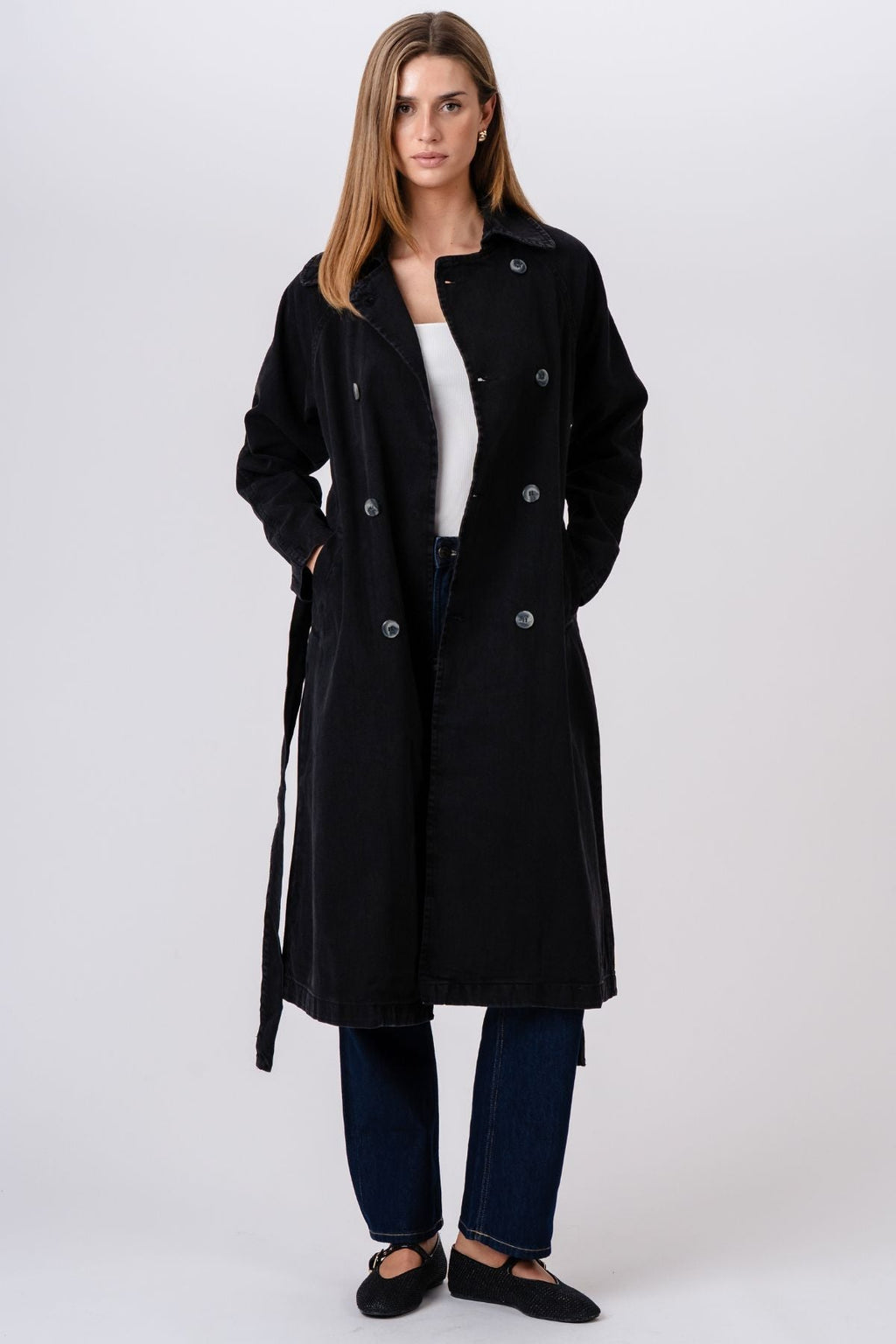 Denim Trenchcoat - Dark Blue