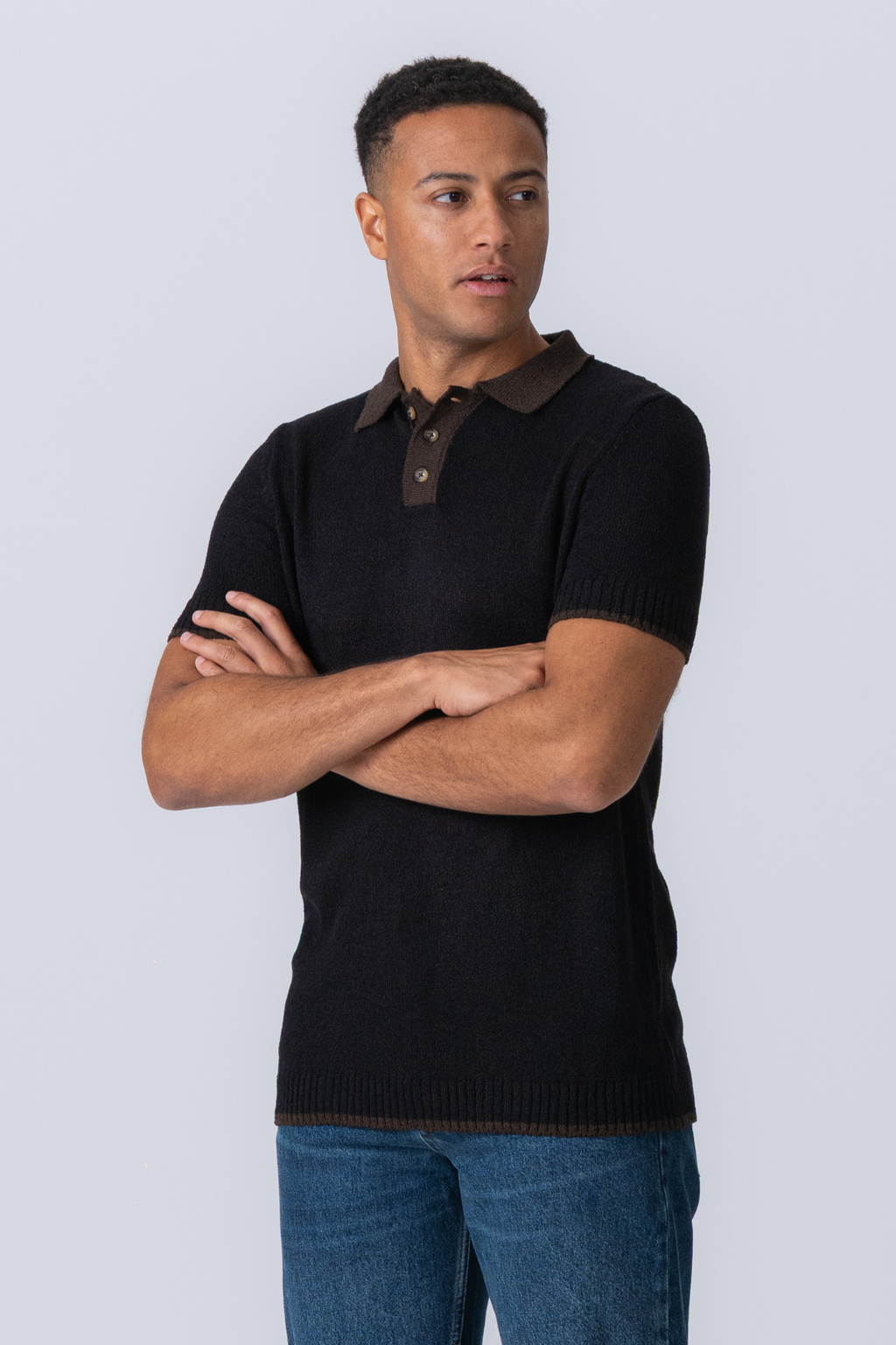 Knitted Polo - Black