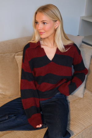 Nora Knit - Borgogna/Blu intenso