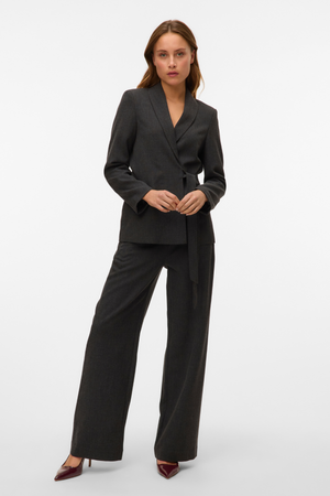 Bestie Wide Strap Pant - Dark Grey Melange