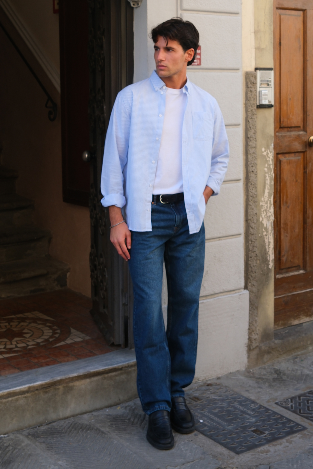 The Original Performance Shirt Oxford - azzurro/bianco