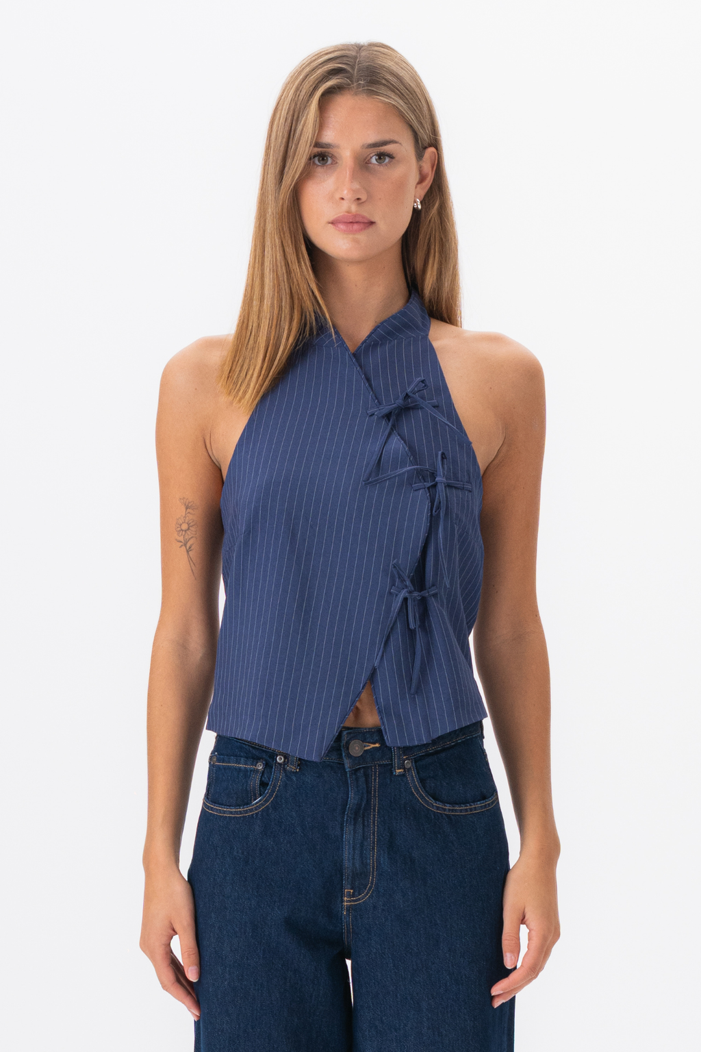 Top a strisce Silva - Navy
