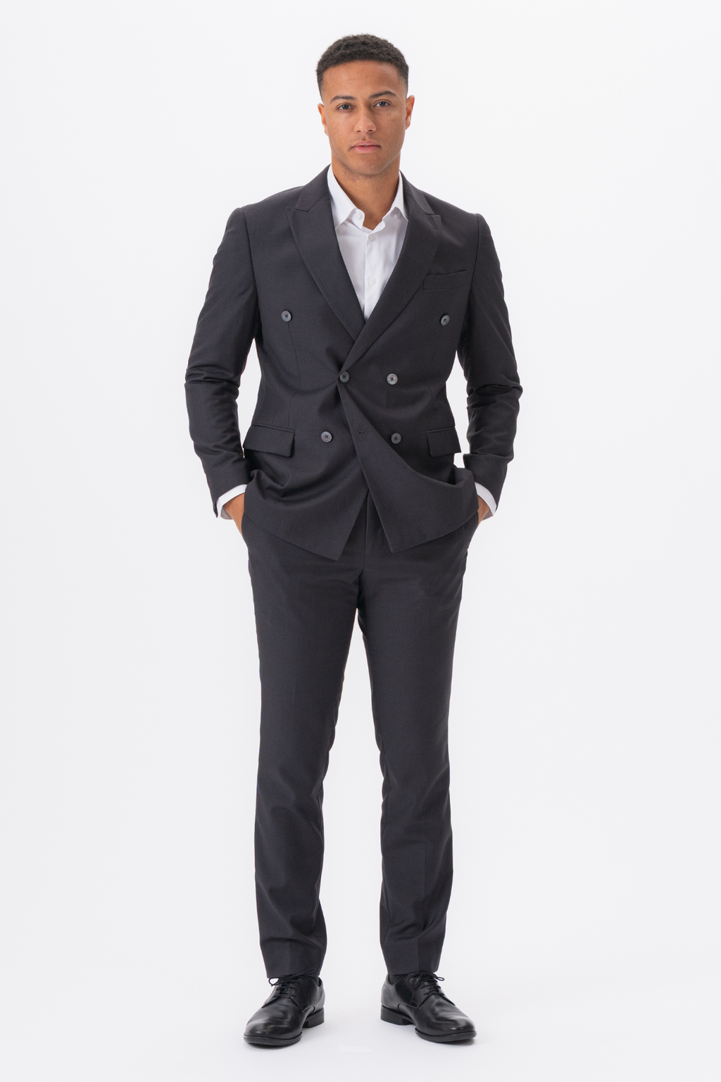 Premium Double-breasted Blazer - Grey-brown