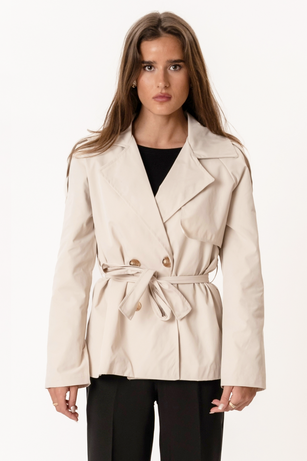 Trench corto Sia - Bianco sporco