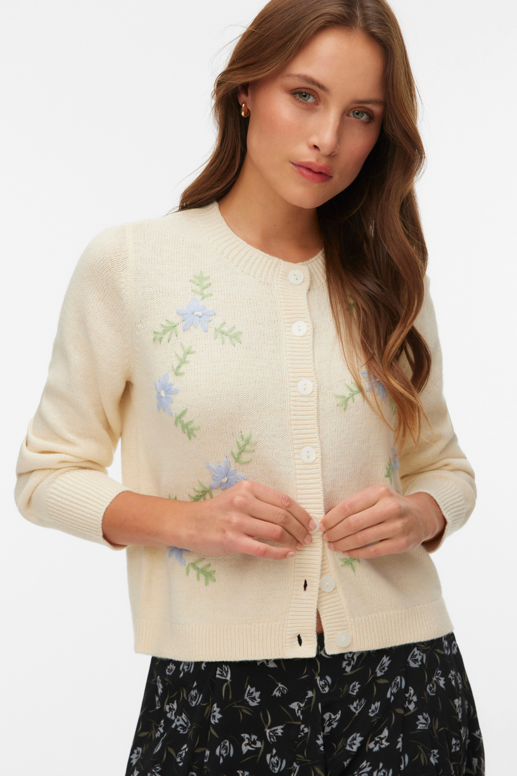 Cardigan con scollo a O Camille - Betulla