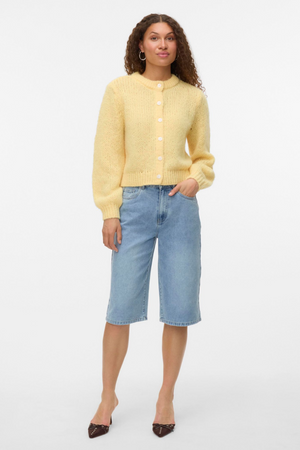 Wilo O -Neck Cardigan - Pale Banana