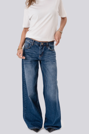 Jeans larghi Serena - Blu medio