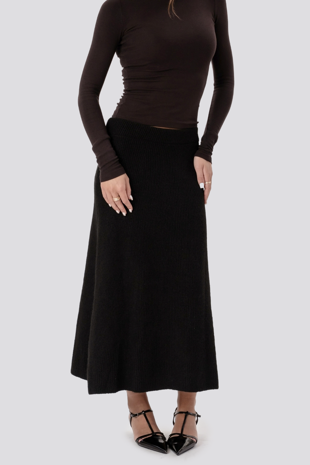 Gonna in maglia Nova - Nero