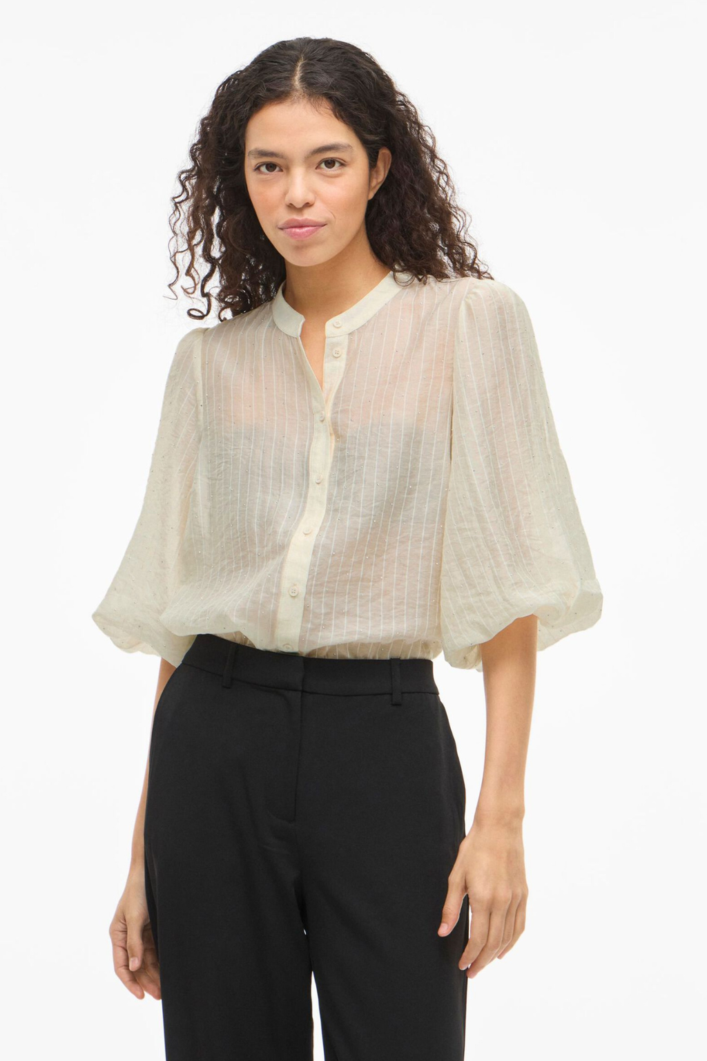 Parte superiore con bottoni in strass - Betulla