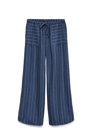 Pantaloni larghi Odette - Denim scuro / Bianco