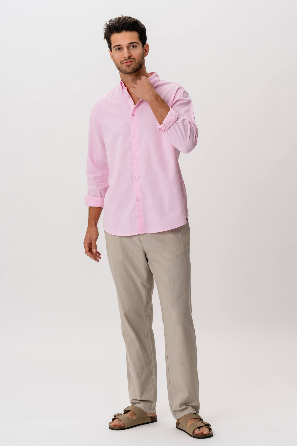Linen Shirt - Light Red