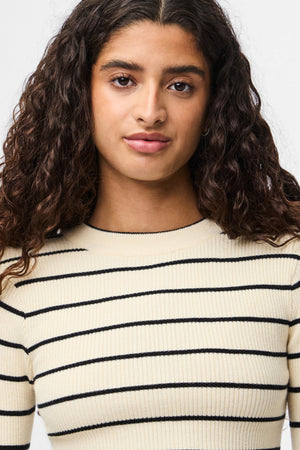 Maglia Mira New O-Collo - Betulla/Nero