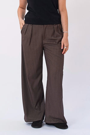 Paloma gessato Pants - Tabacco