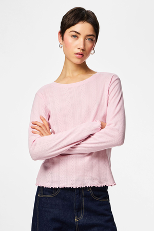 Marie O-Neck Top -  Roseate Spoonbill