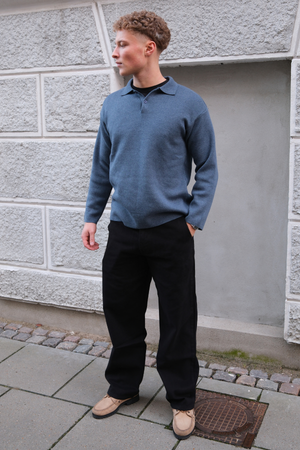 Chino dritto in cotone - Nero