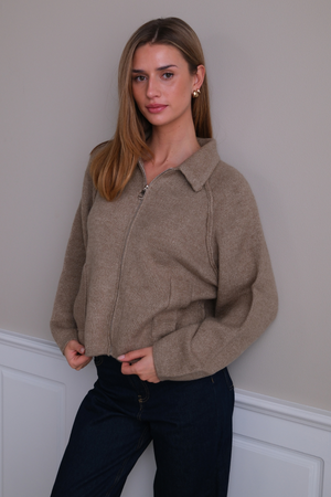 Cerniera in maglia Selma - Beige