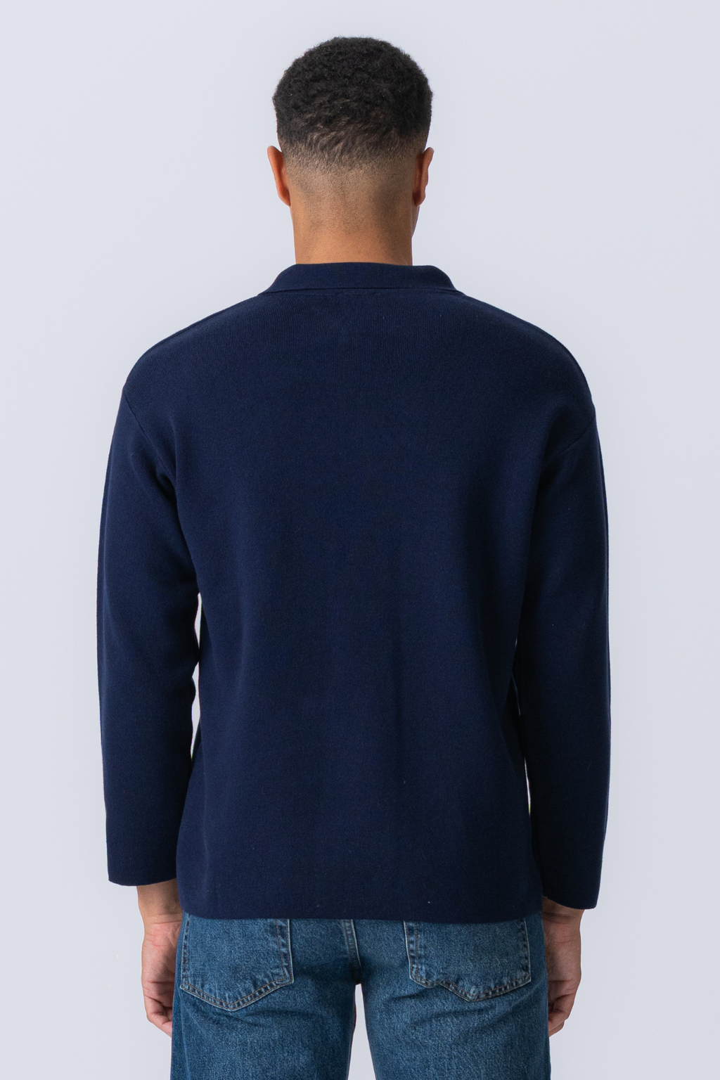 Polo a maniche lunghe a maglia - Navy