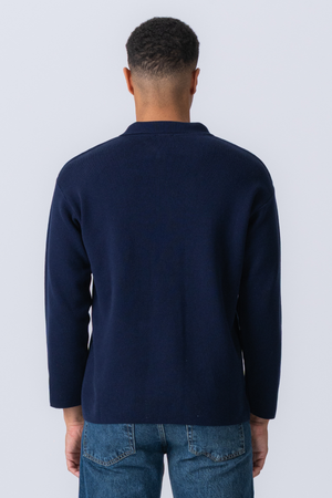 Polo a maniche lunghe a maglia - Navy