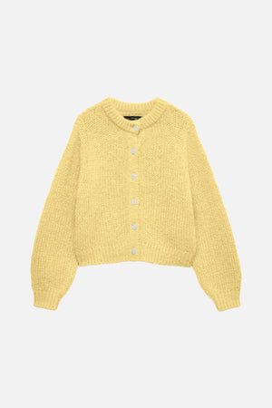 Wilo O -Neck Cardigan - Pale Banana