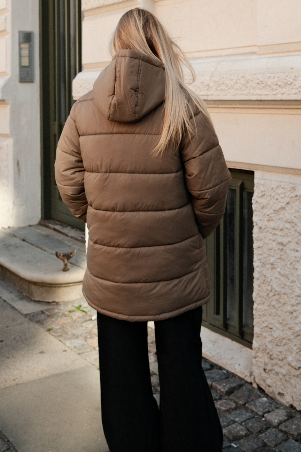 Long Puffer Jacket - Sand