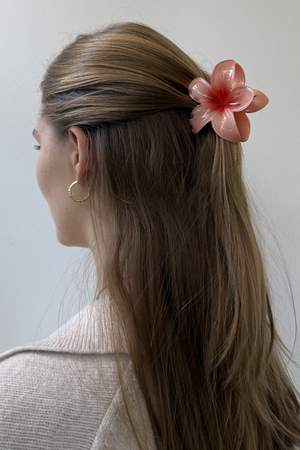 Clip per capelli di fiori - rosa/rosso