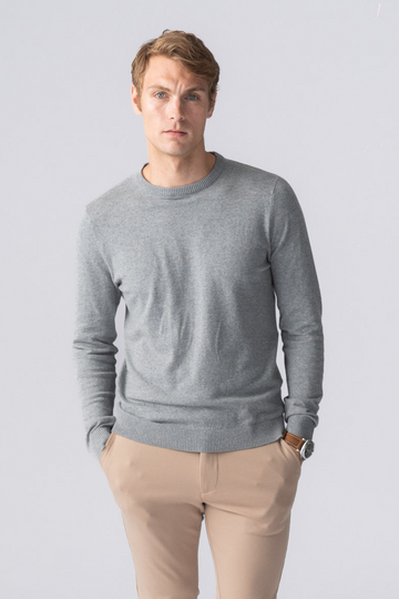 Pullover girocollo - Grigio Melange