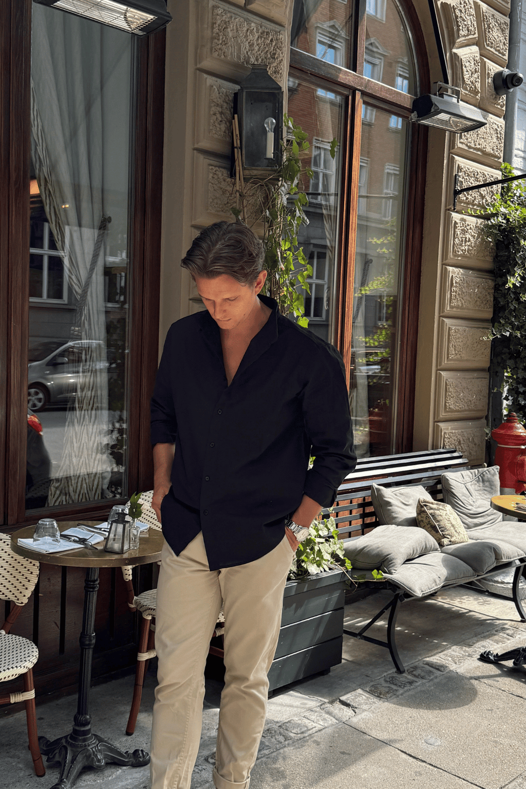 Camicia di lino - nero