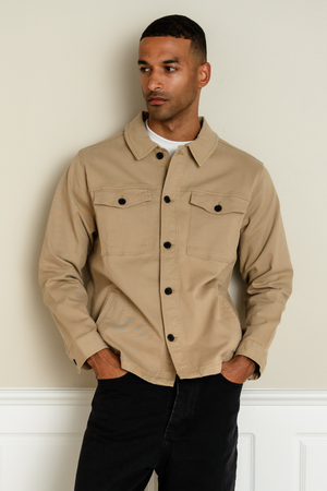 Twill Openshirt - Sabbia scura
