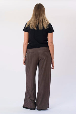 Paloma gessato Pants - Tabacco
