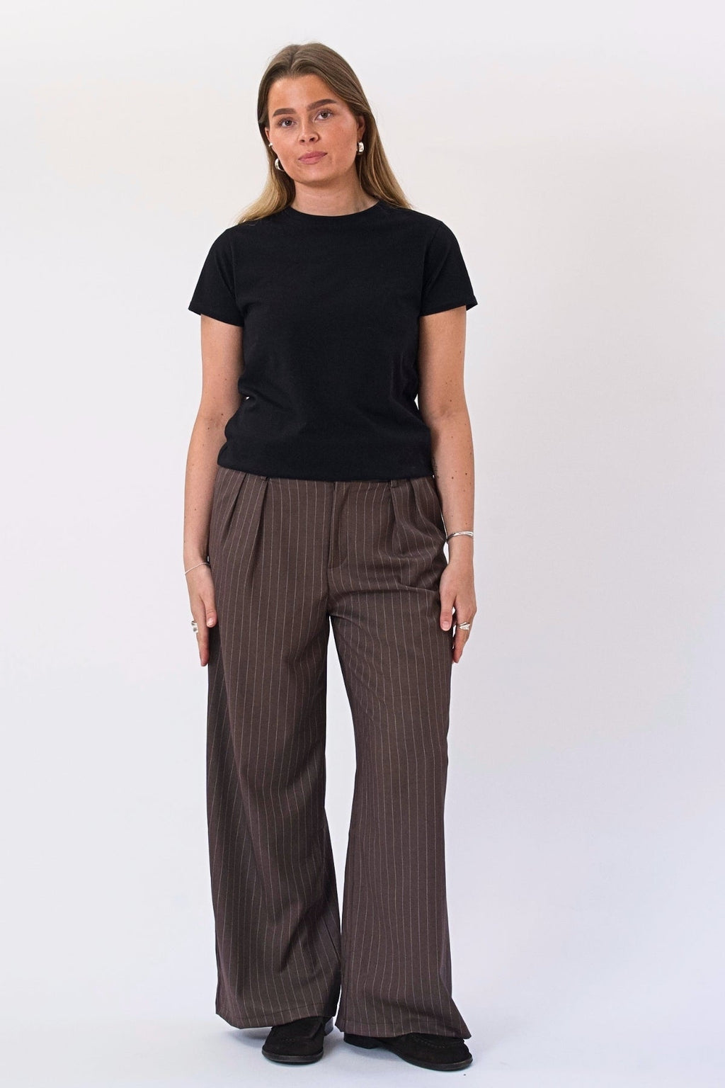 Paloma gessato Pants - Tabacco