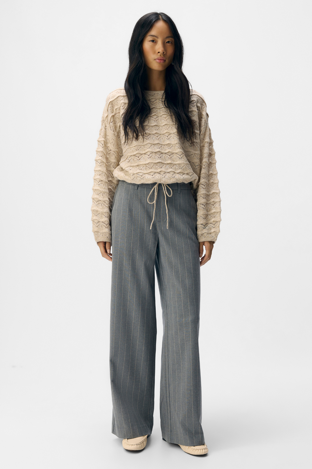 Lisa Wide Pant Aop - Media medio grigio