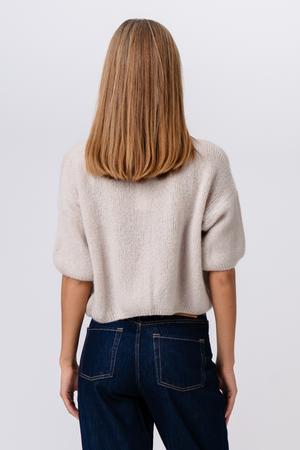 Mary Short Sleeved Knit - Beige